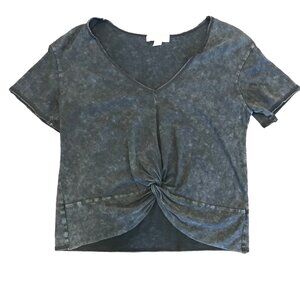 Treasure & Bond Women's Modal Cotton Rolled Hem Crop T-Shirt Size S Beach Casual